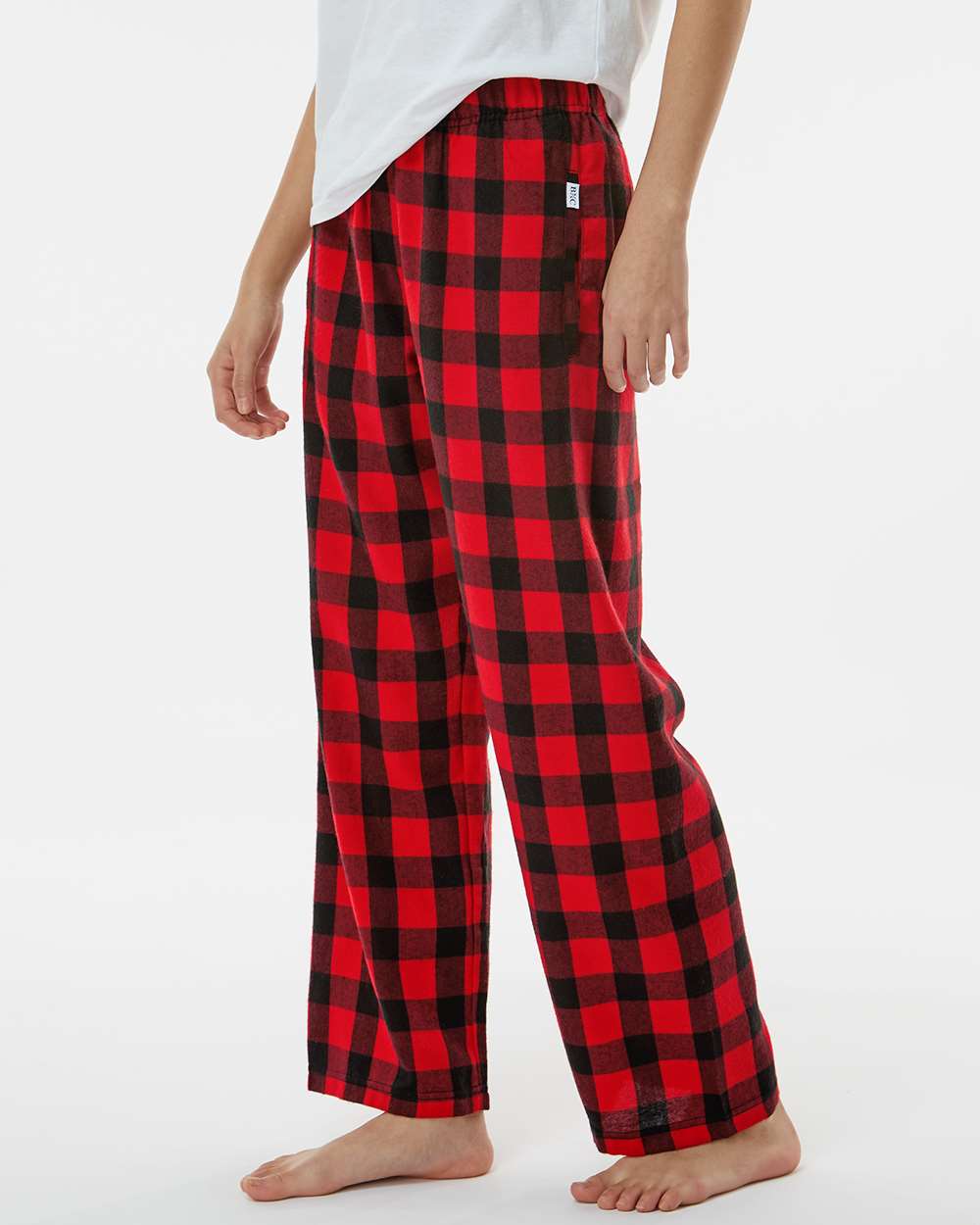 Youth Flannel Pants - OnModelSide - B20603183 - Red/ Black Buffalo