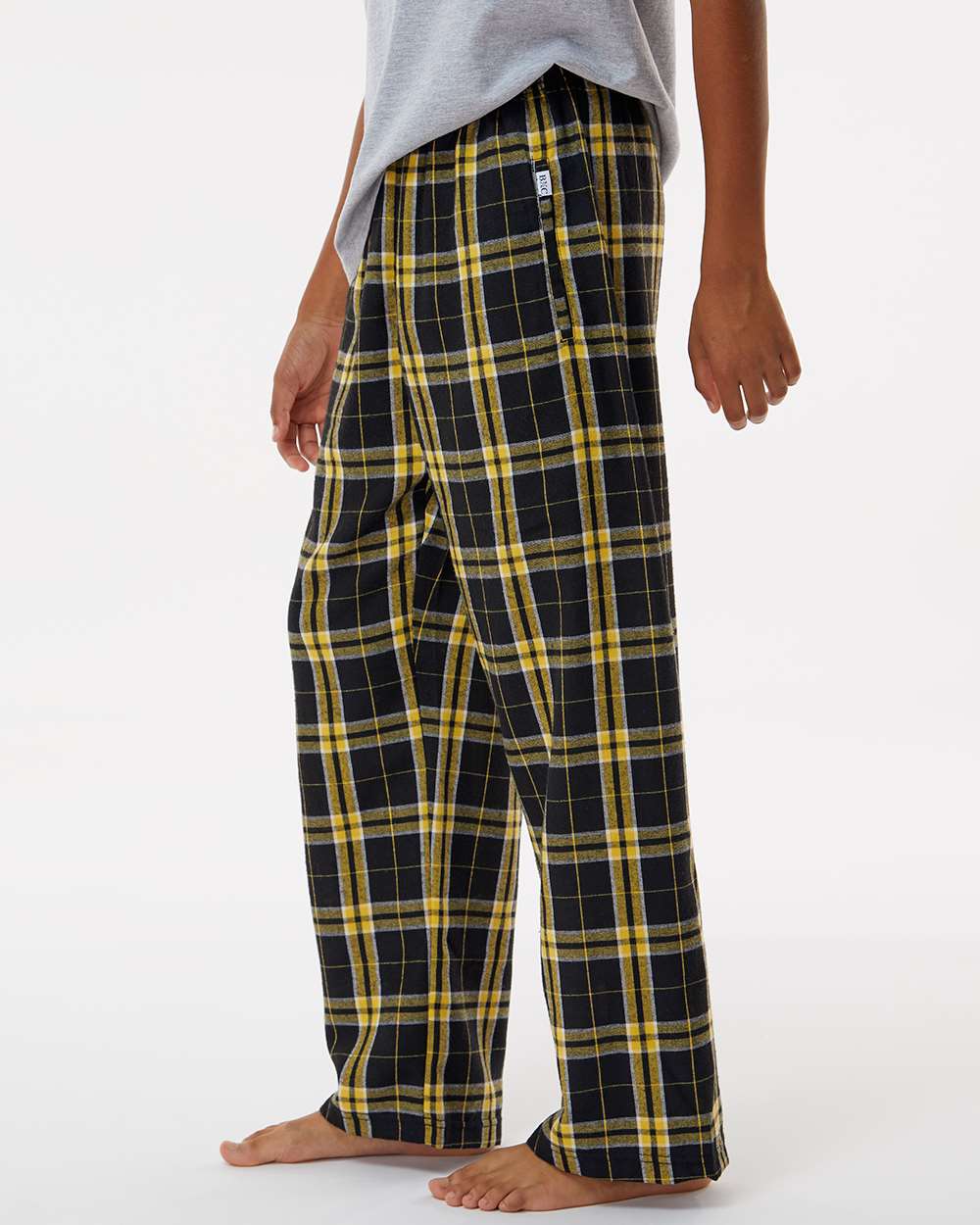 Youth Flannel Pants - OnModelSide - B20603283 - Black/ Gold
