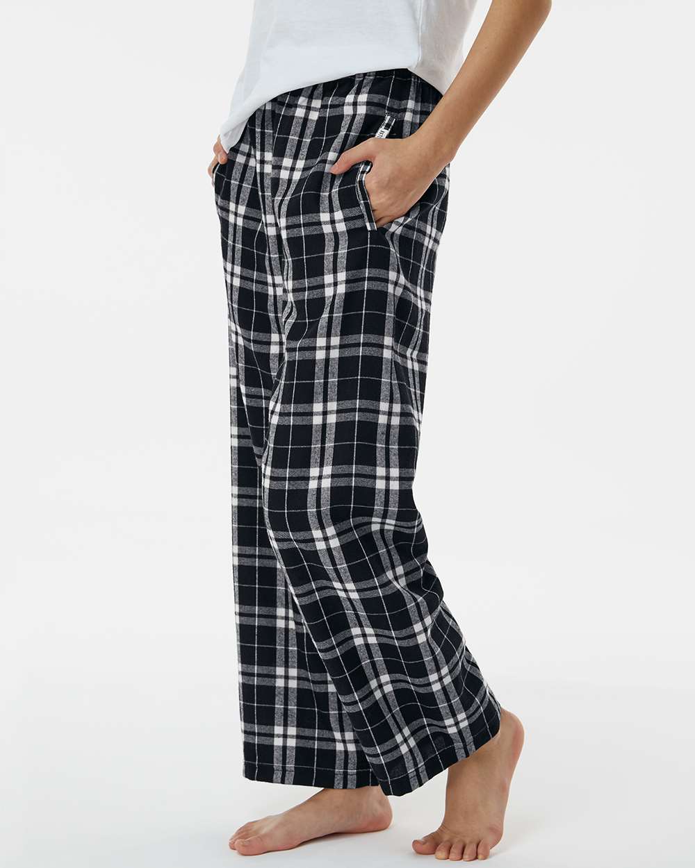 Youth Flannel Pants - OnModelSide - B20603933 - Black/ White