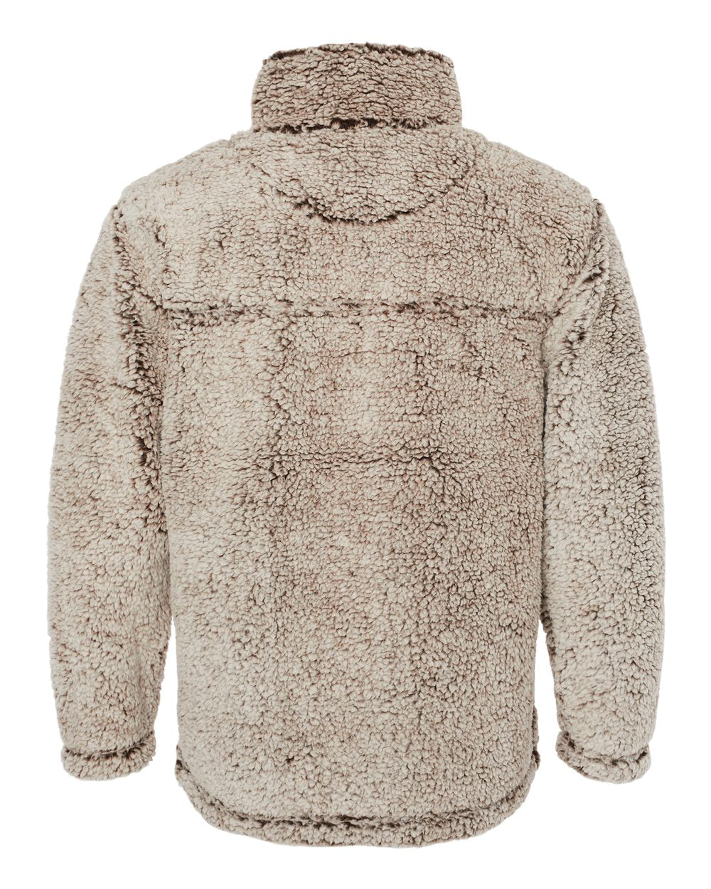 Unisex Sherpa Fleece Quarter-Zip Pullover - Back - B36703362 - Frosty Chocolate