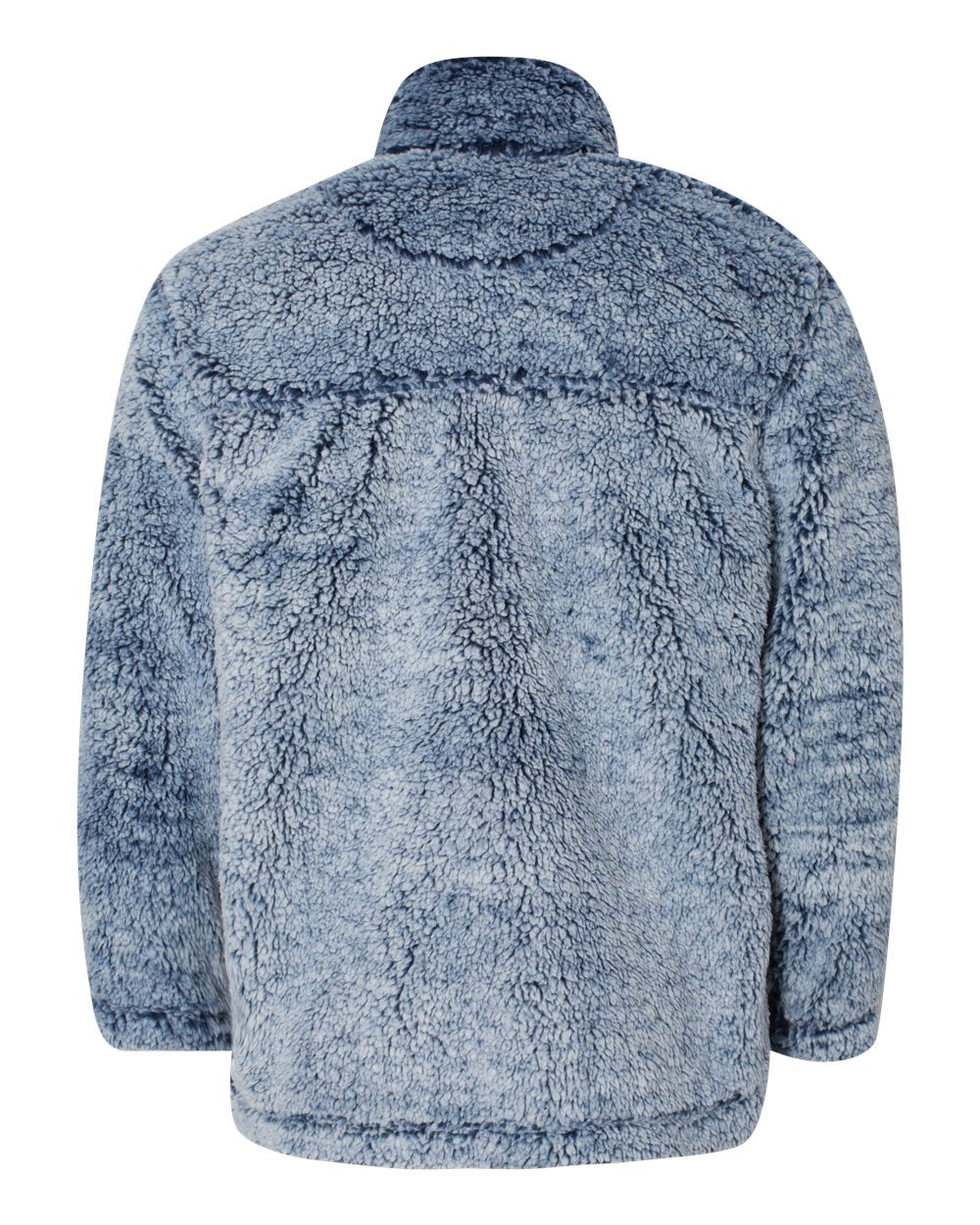 Unisex Sherpa Fleece Quarter-Zip Pullover - Back - B36703652 - Frosty Navy
