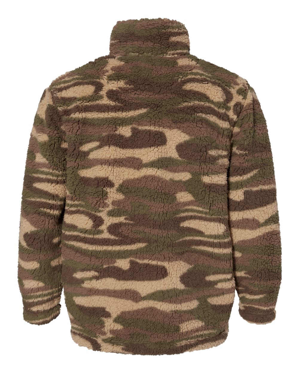 Unisex Sherpa Fleece Quarter-Zip Pullover - Back - B36703992 - Desert Camo