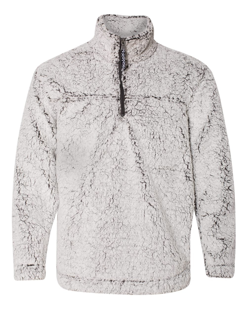 Unisex Sherpa Fleece Quarter-Zip Pullover - Front - B36703352 - Frosty Grey