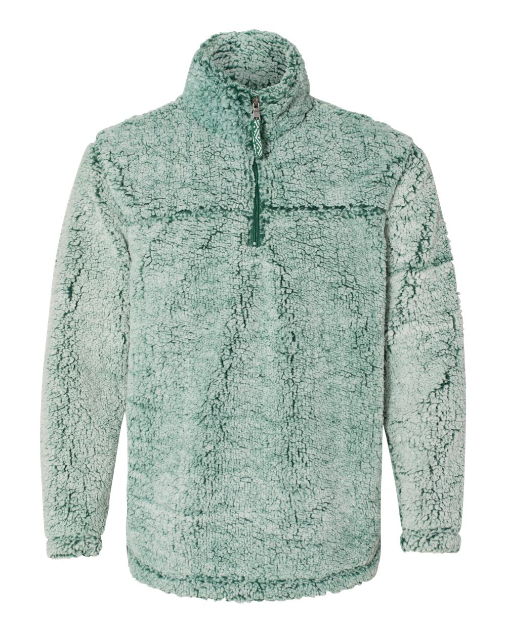 Unisex Sherpa Fleece Quarter-Zip Pullover - Front - B36703542 - Frosty Hunter