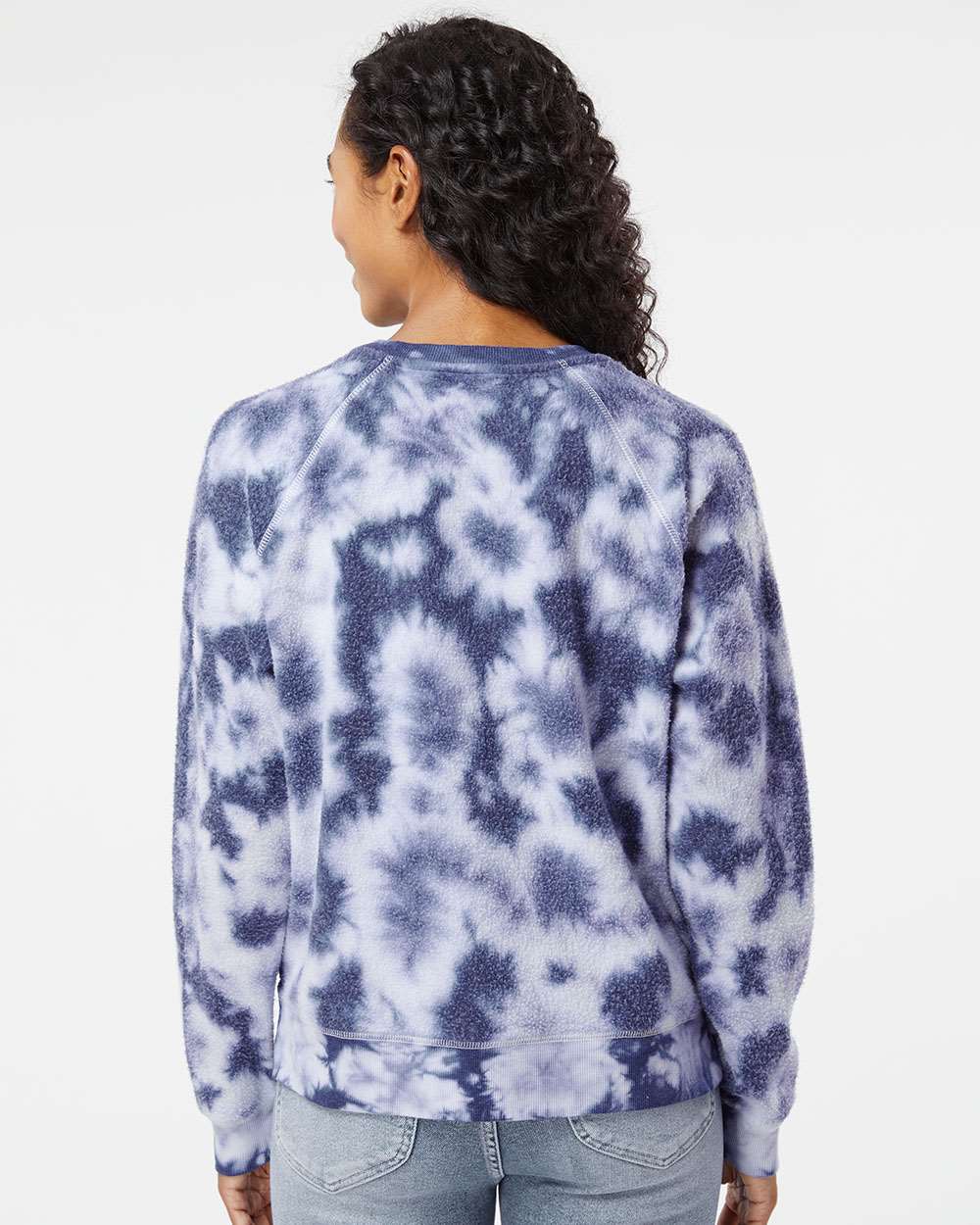 Women's Fleece Out Pullover - OnModelBack - B17703101 - Navy Tie-Dye