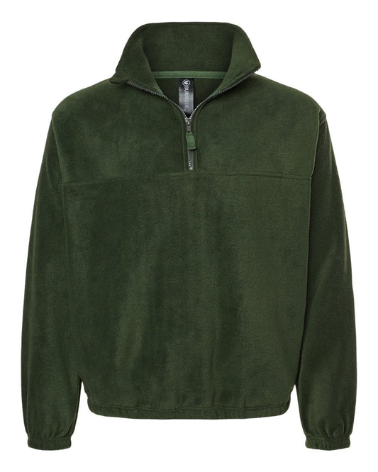 Men's Polar Fleece Quarter-Zip Pullover - Front - B16086543 - Army