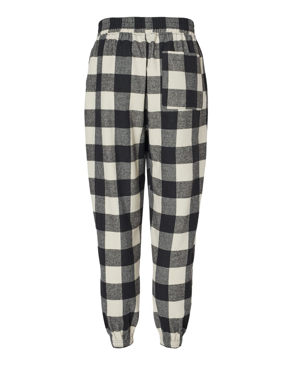 Unisex Flannel Joggers - Back - B16886242 - Ecru/ Black