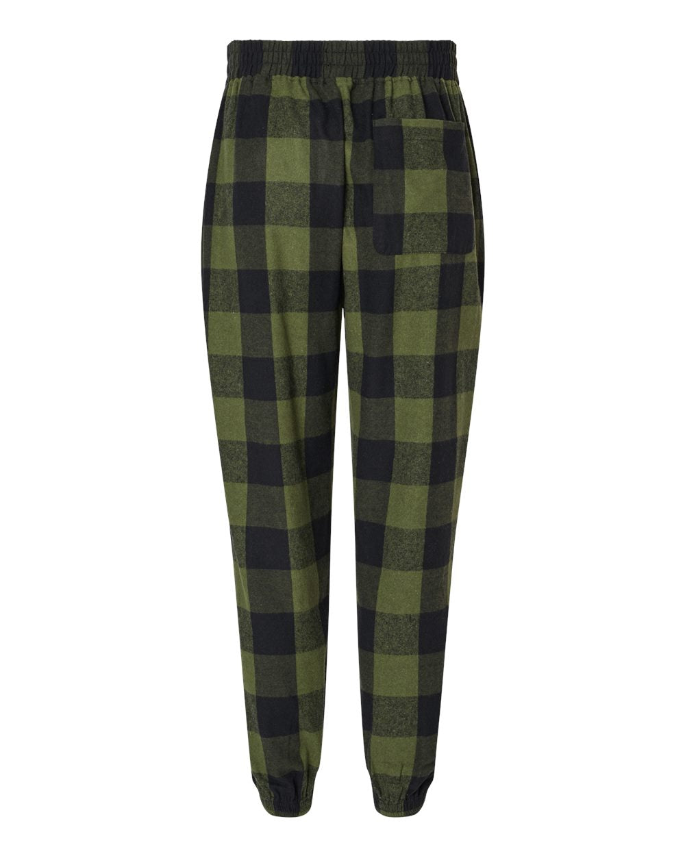 Unisex Flannel Joggers - Back - B16886542 - Army/ Black