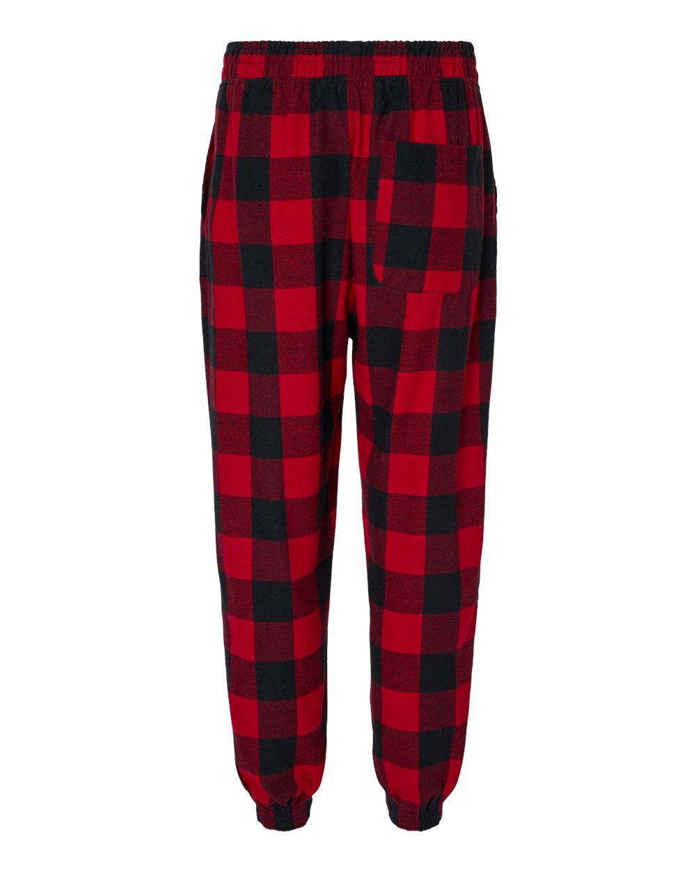 Unisex Flannel Joggers - Back - B16886722 - Red/ Black