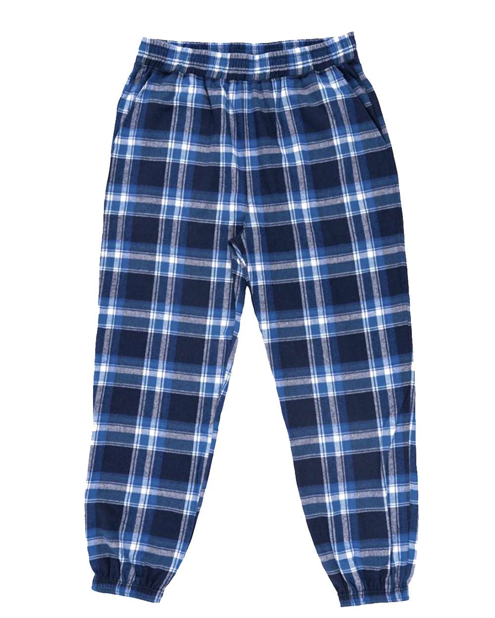 Unisex Flannel Joggers - Front - B16886502 - Blue/ White