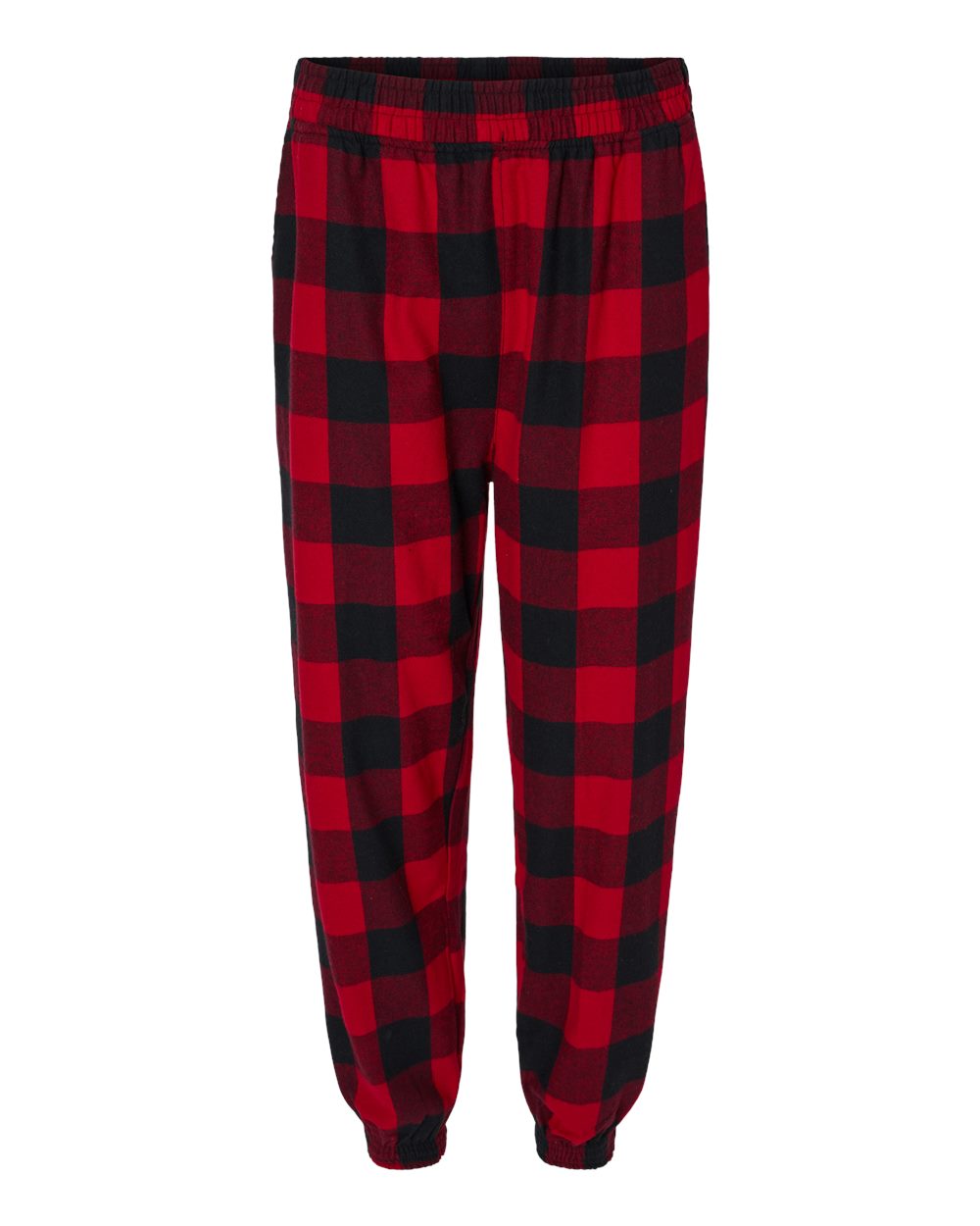 Unisex Flannel Joggers - Front - B16886722 - Red/ Black