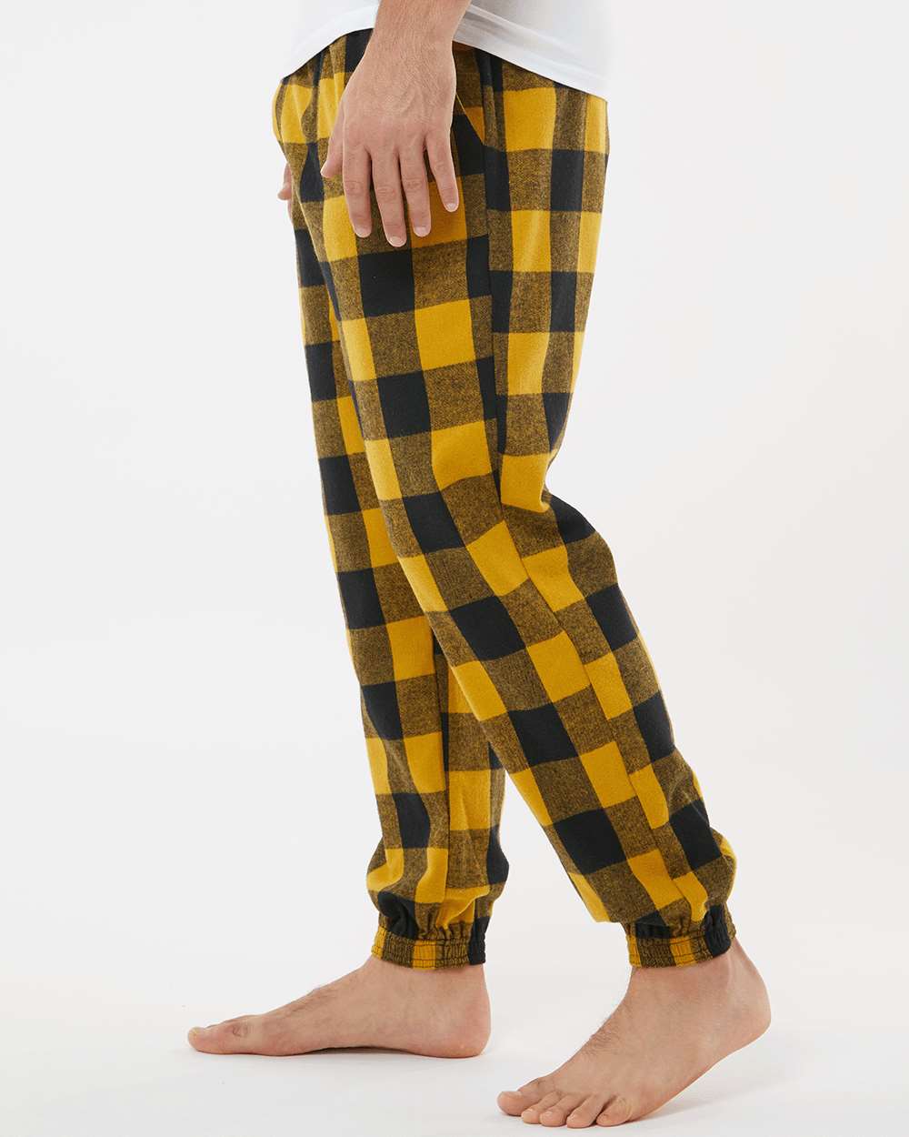 Unisex Flannel Joggers - OnModelSide - B16886122 - Gold/ Black