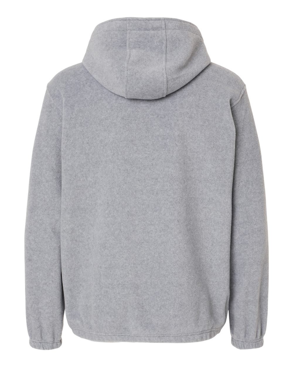 Men's Polar Fleece Quarter-Zip Hooded Pullover - Back - B16986103 - Heather Grey