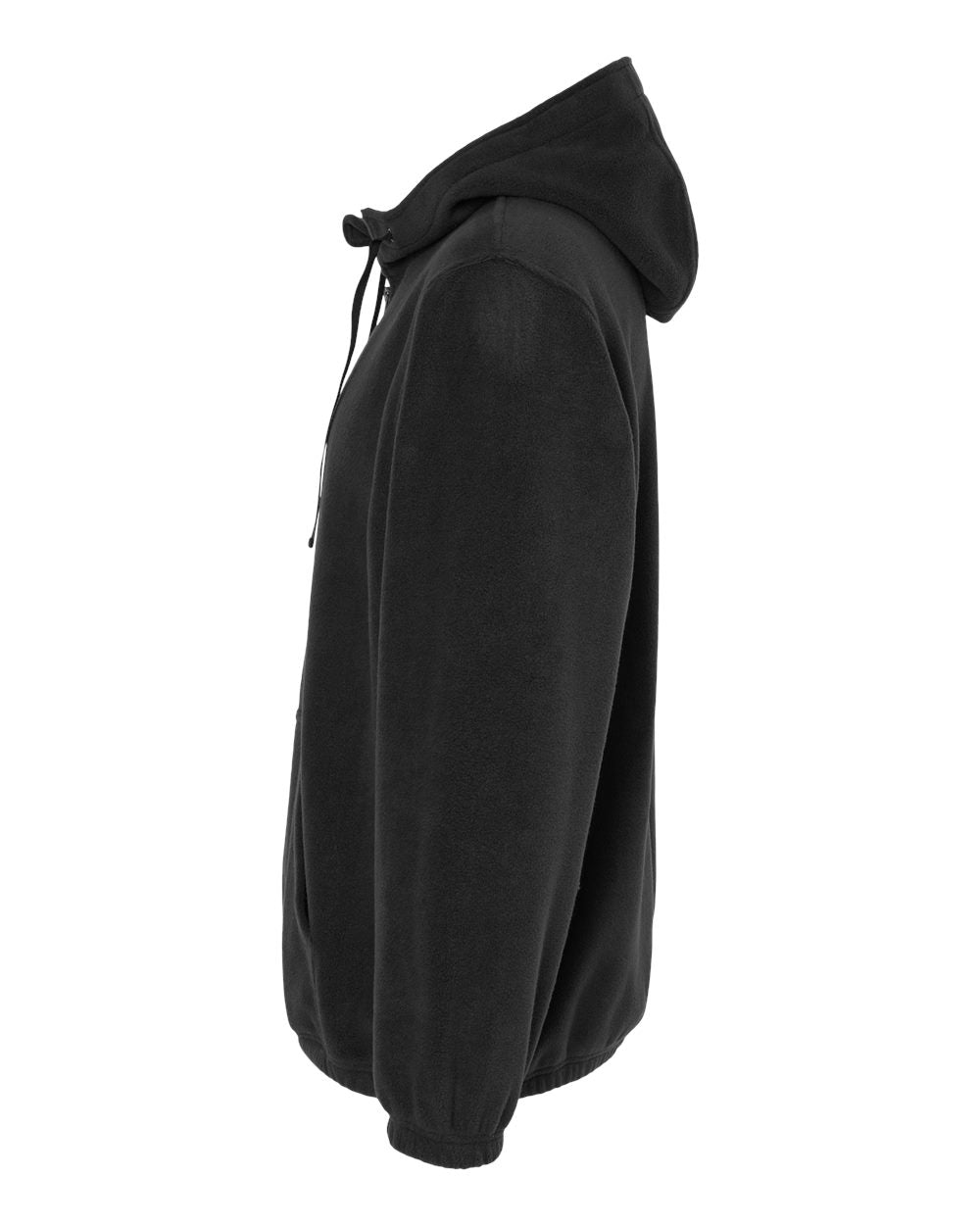 Men's Polar Fleece Quarter-Zip Hooded Pullover - DirectSide - B16986503 - Black