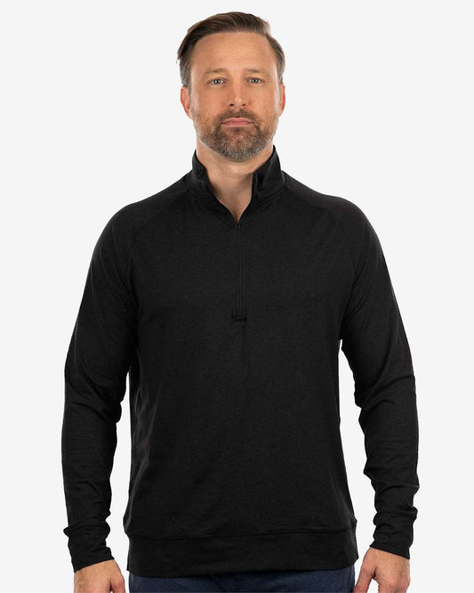 Men's Dawn to Dusk Quarter-Zip Pullover - OnModelFront - B00886503 - Heather Black