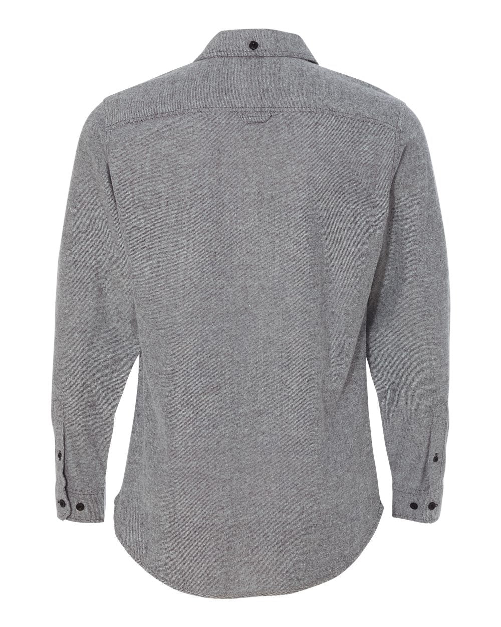 Men's Solid Flannel Shirt - Back - B13686583 - Heather Grey