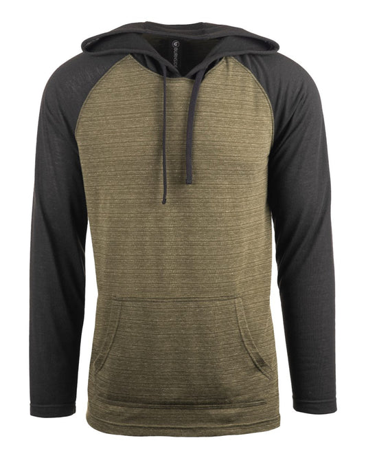 Unisex Yarn-Dyed Hooded Raglan T-Shirt - Front - B12386543 - Army/ Black