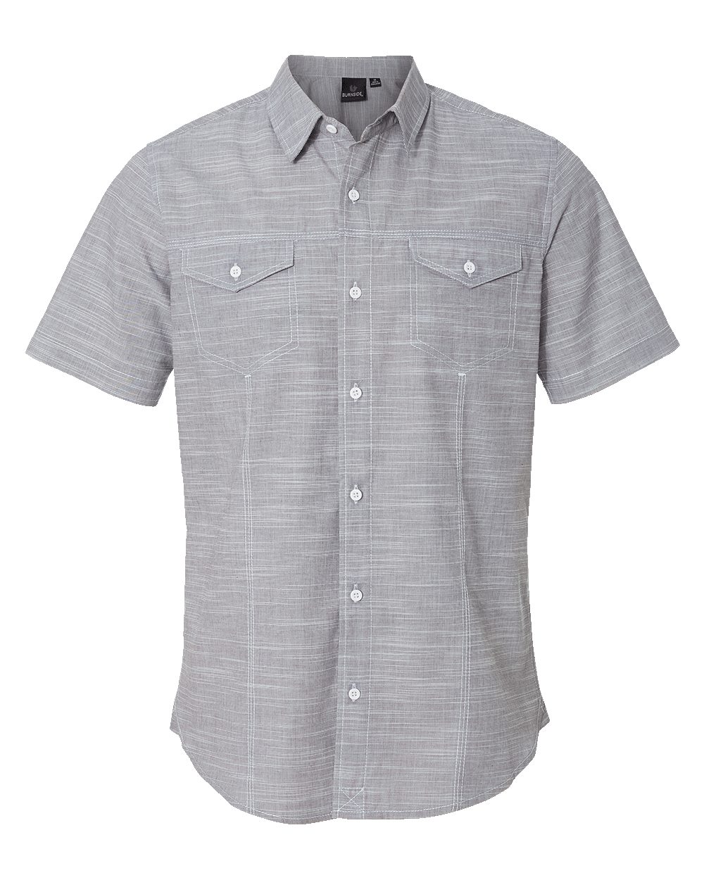 Men's Textured Solid Short Sleeve Shirt - styleImage