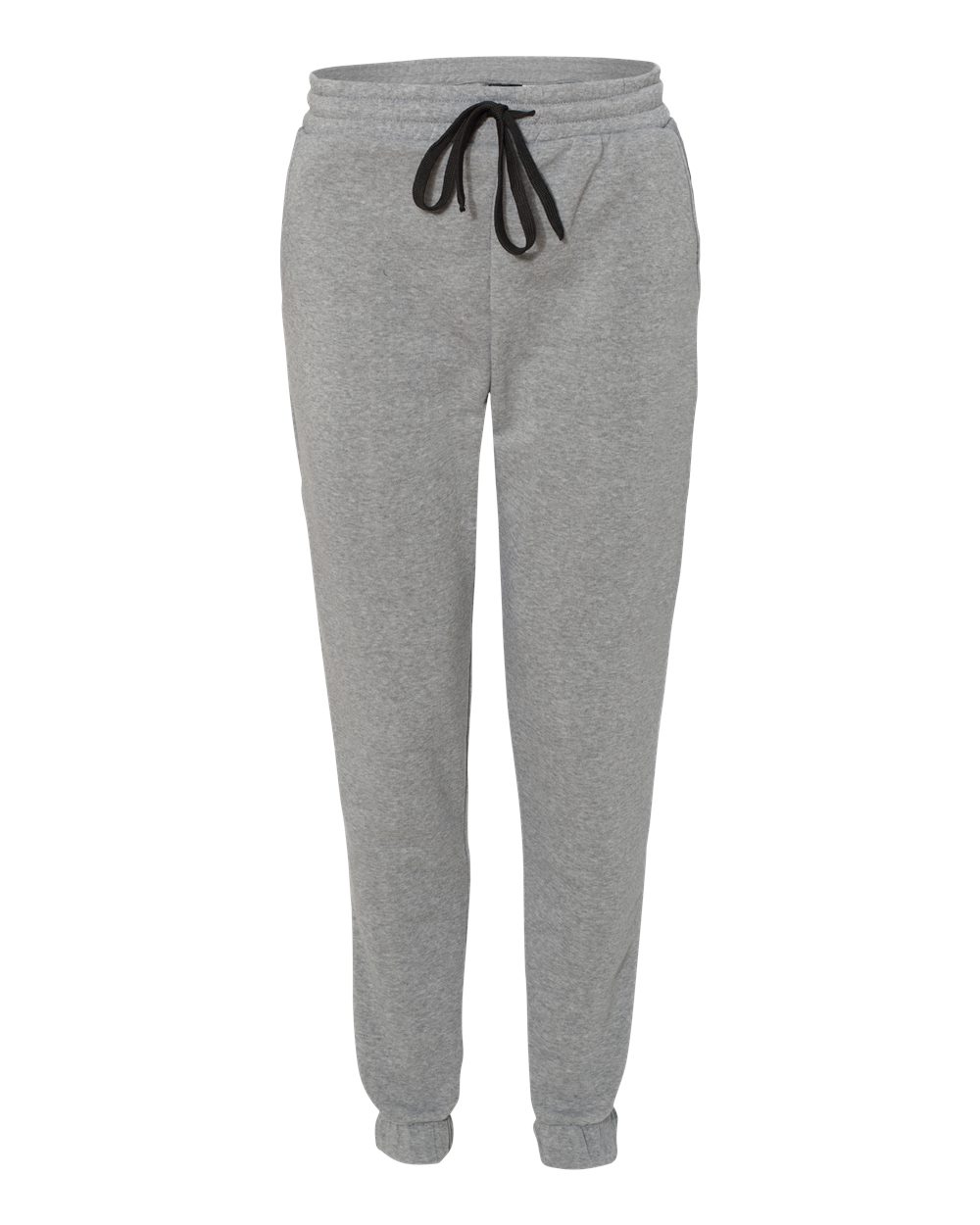 Unisex Fleece Joggers - Front - B52686582 - Heather Grey