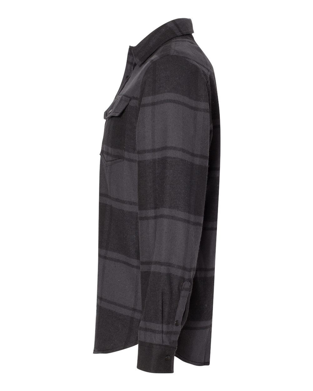 Men's Snap Front Plaid Flannel Shirt - DirectSide - B13186503 - Black