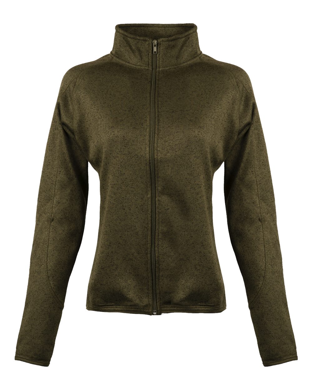 Women's Sweater Knit Jacket - Front - B18886543 - Military Green