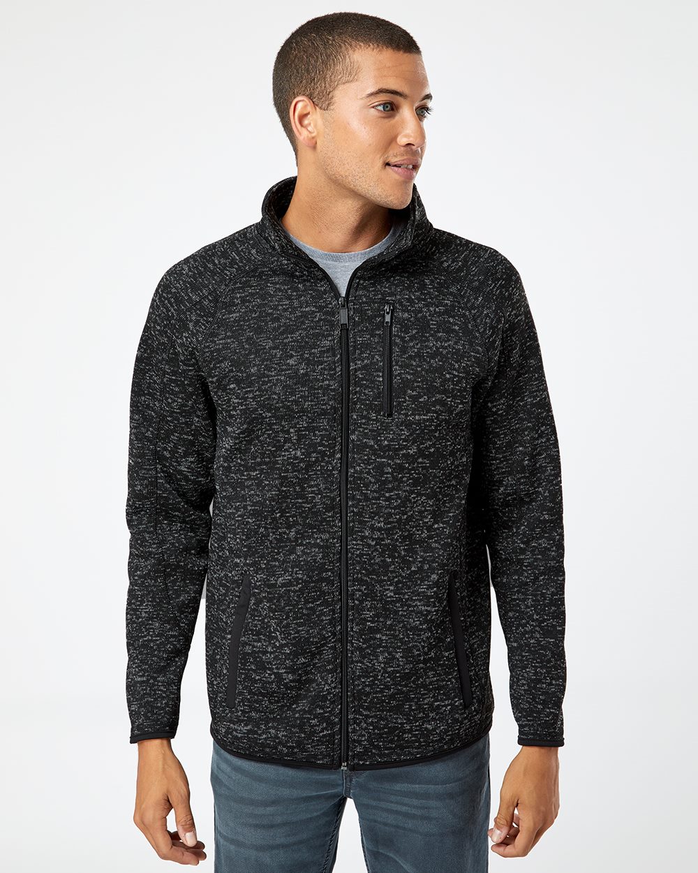 Men's Sweater Knit Jacket - styleImage