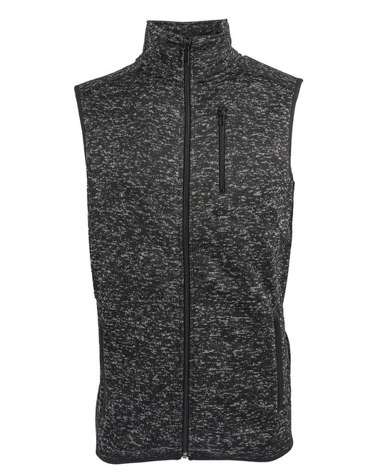 Men's Sweater Knit Vest - Front - B01186503 - Heather Black