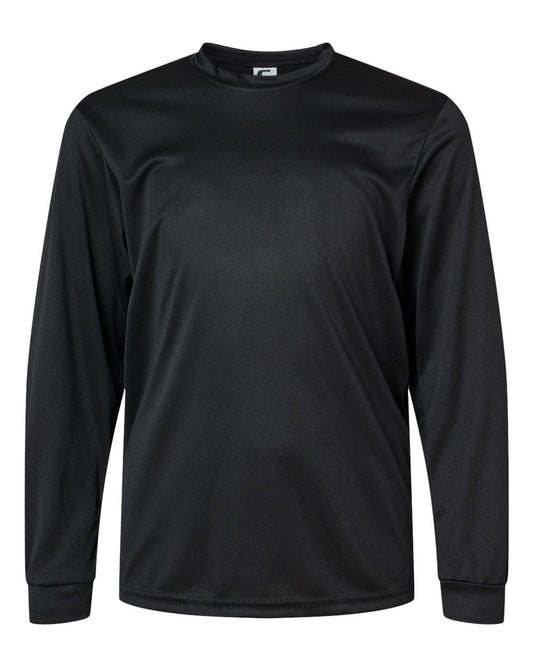 Youth Performance Long Sleeve T-Shirt - Front - B04785502 - Black
