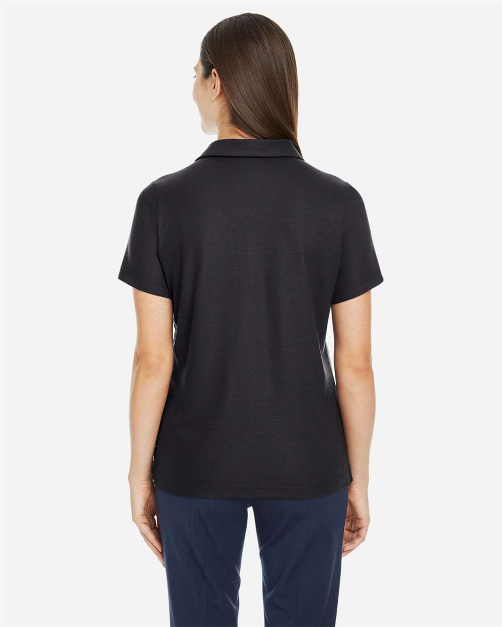 Women's Fusion ChromaSoft™ Pique Polo - OnModelBack - B280A7502 - Black