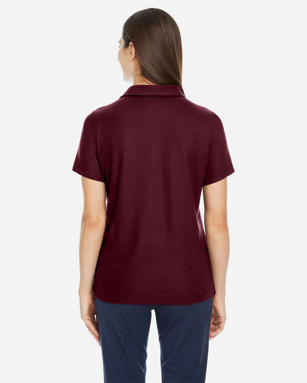 Women's Fusion ChromaSoft™ Pique Polo - OnModelBack - B280A7532 - Burgundy