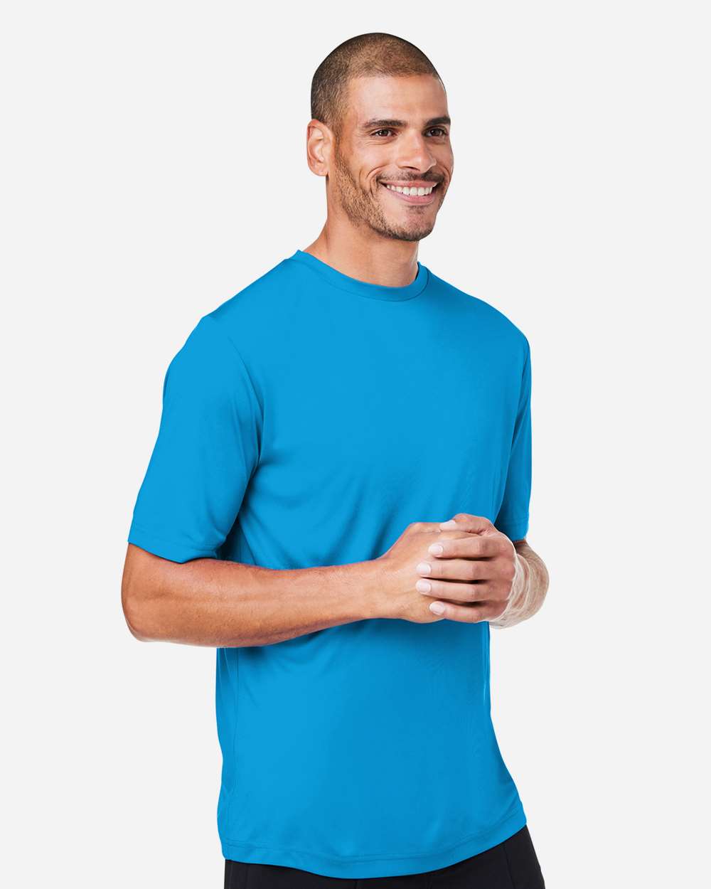 Unisex Capital Performance T-Shirt - OnModelSide - B254A7762 - Electric Blue