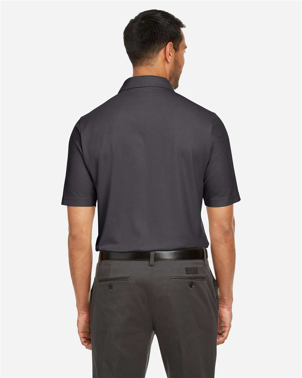 Men's Fusion ChromaSoft™ Pique Polo - OnModelBack - B275A7583 - Carbon