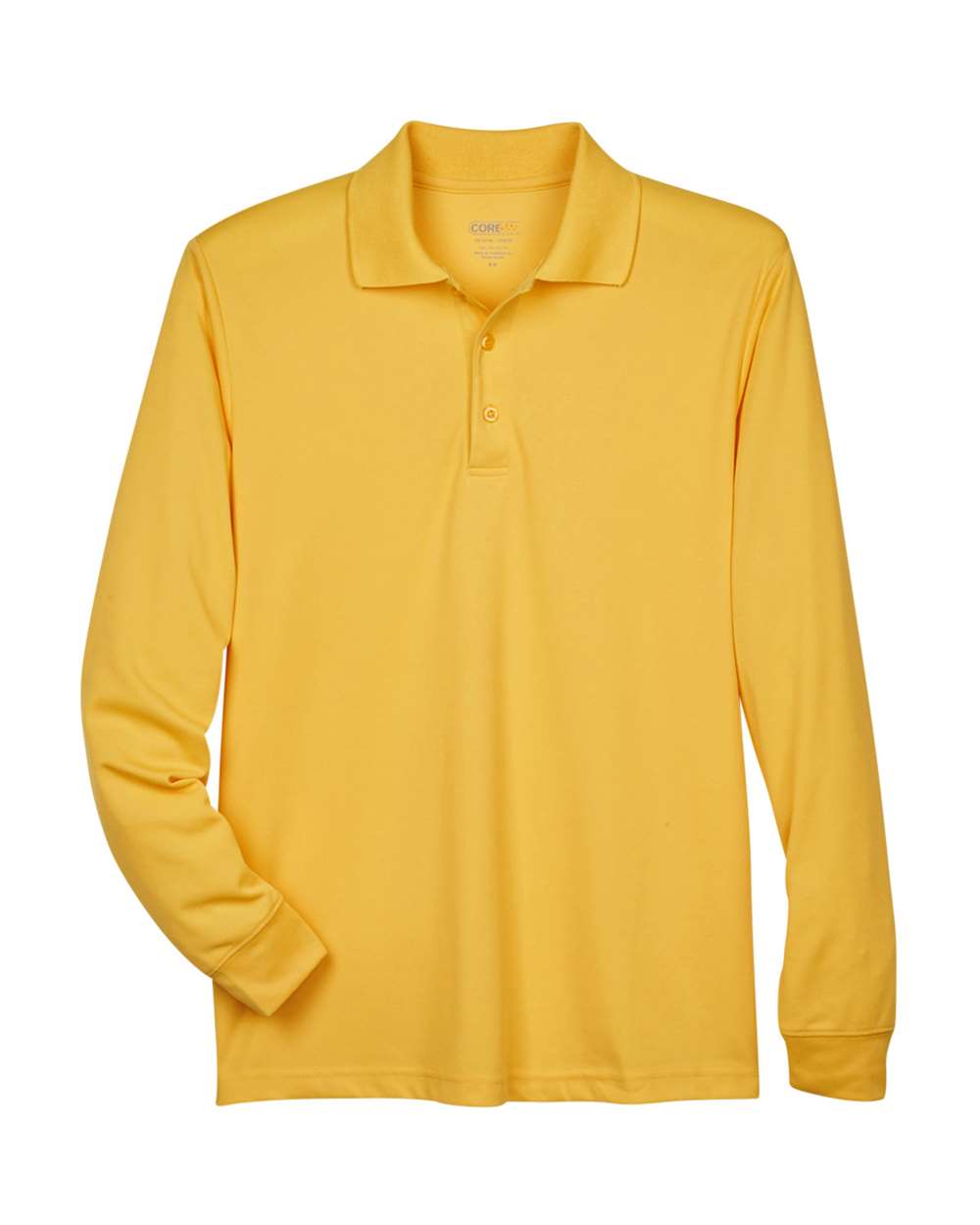 Men's Pinnacle Performance Long Sleeve Piqué Polo - Front - B237A7123 - Campus Gold