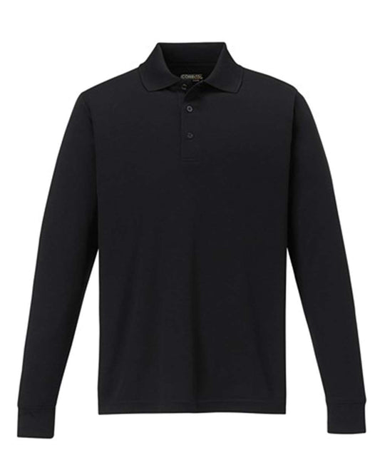 Men's Pinnacle Performance Long Sleeve Piqué Polo - Front - B237A7503 - Black
