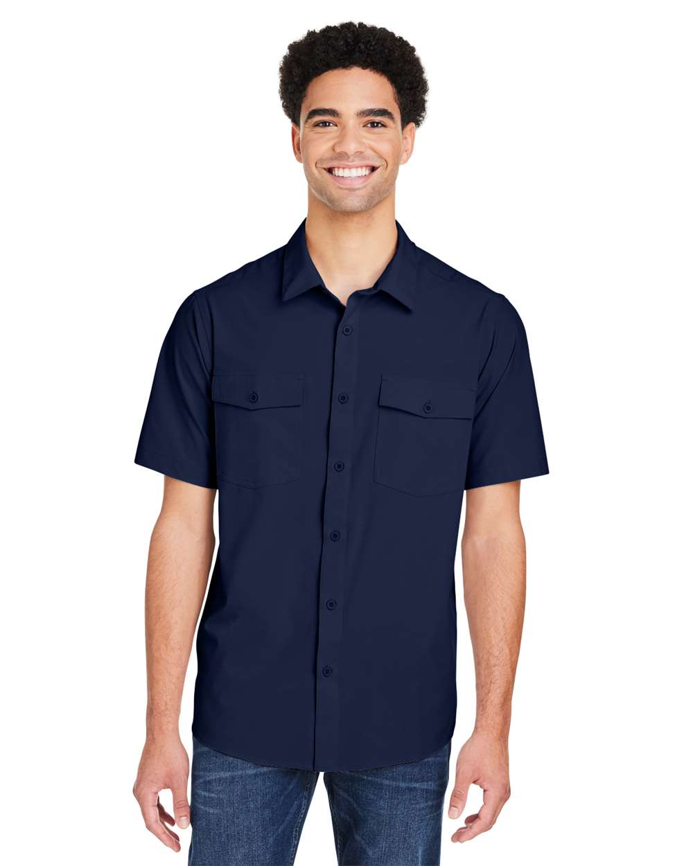 Men's Ultra UVP® Marina Shirt - OnModelFront - B290A7653 - Classic Navy