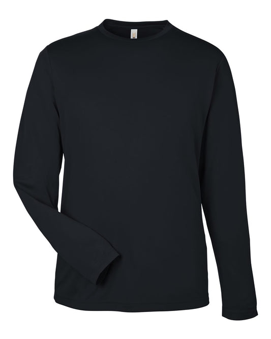 Unisex Capital Long Sleeve Performance T-Shirt - Front - B267A7502 - Black
