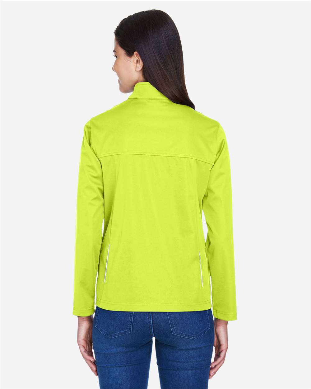 Women's Techno Lite Three-Layer Knit Tech-Shell - OnModelBack - B304A7162 - Safety Yellow