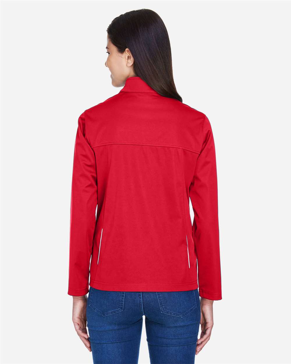 Women's Techno Lite Three-Layer Knit Tech-Shell - OnModelBack - B304A7702 - Classic Red