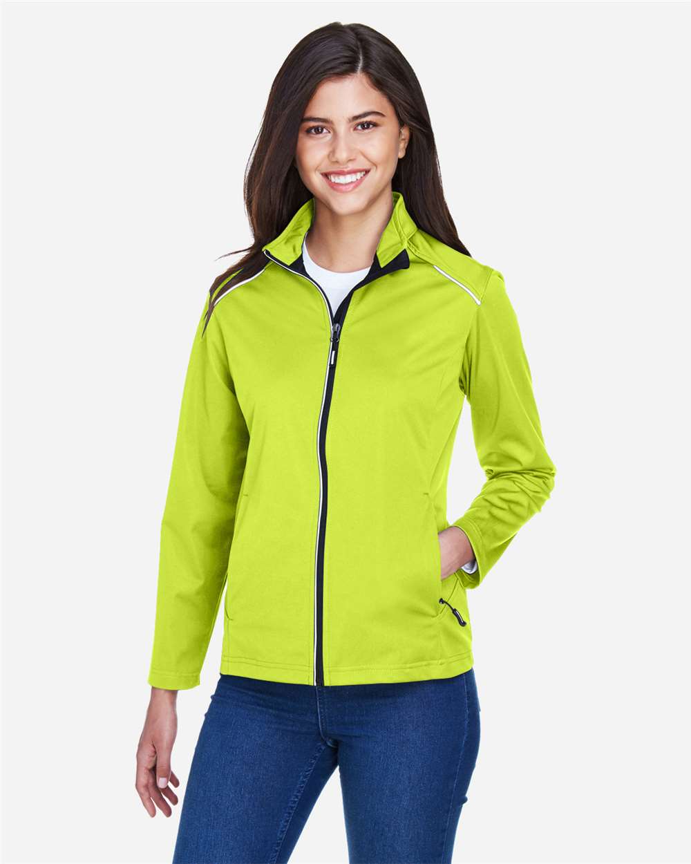 Women's Techno Lite Three-Layer Knit Tech-Shell - OnModelFront - B304A7162 - Safety Yellow