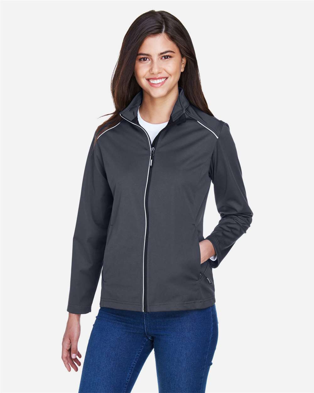 Women's Techno Lite Three-Layer Knit Tech-Shell - OnModelFront - B304A7582 - Carbon