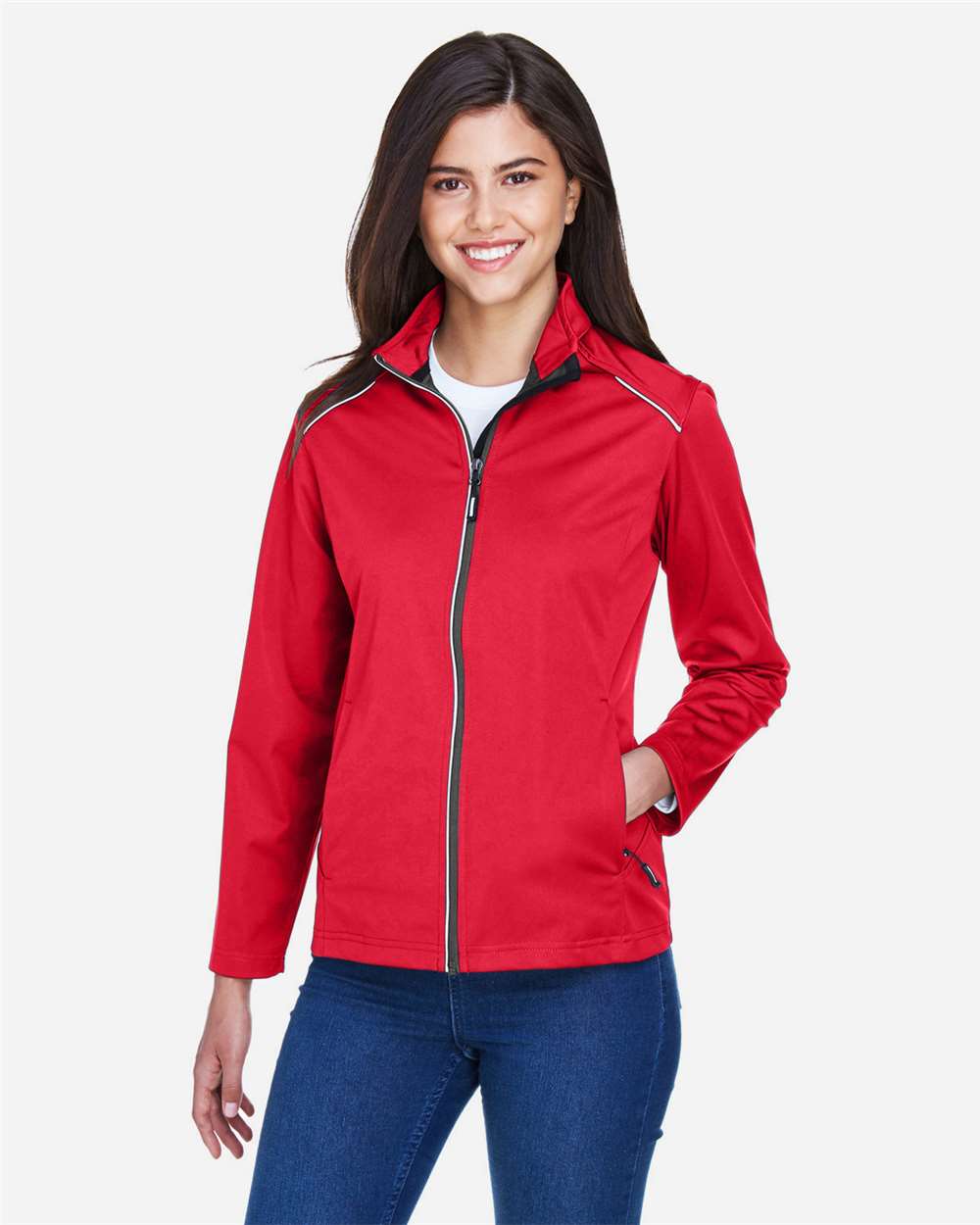 Women's Techno Lite Three-Layer Knit Tech-Shell - OnModelFront - B304A7702 - Classic Red