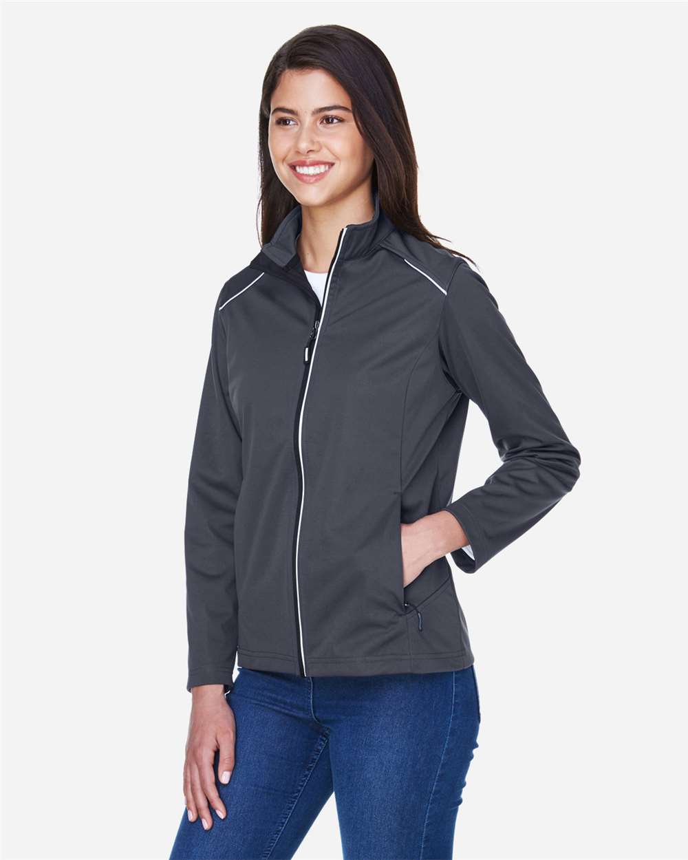 Women's Techno Lite Three-Layer Knit Tech-Shell - OnModelSide - B304A7582 - Carbon