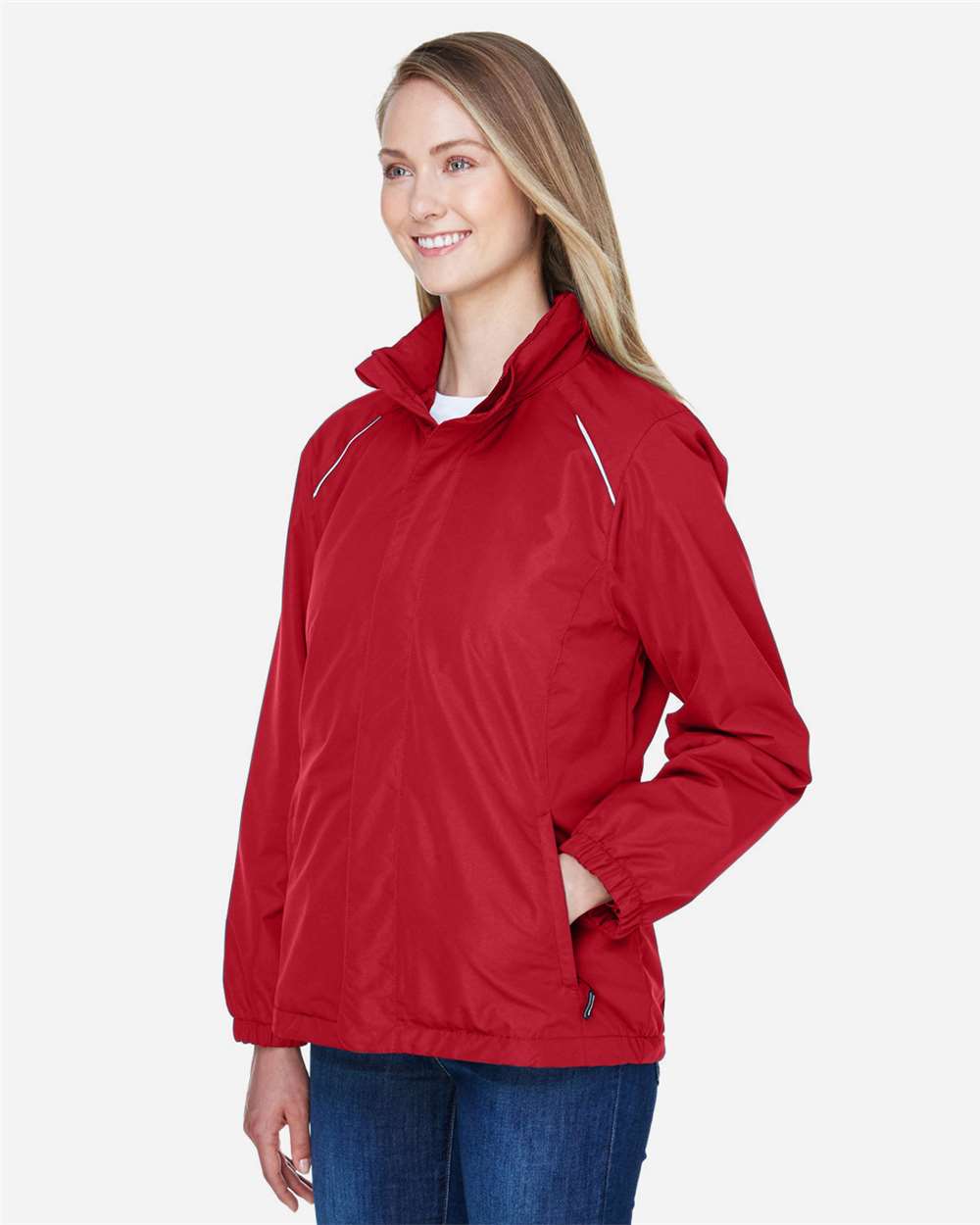 Women's Profile Fleece-Lined All-Season Jacket - OnModelSide - B220A7702 - Classic Red