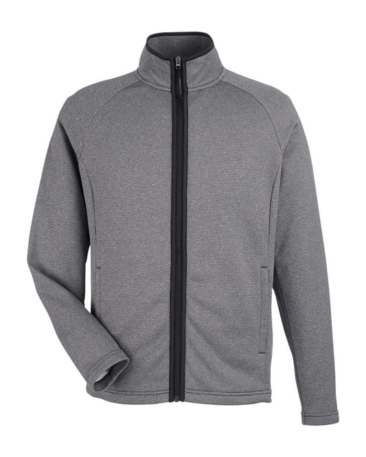 Men's Venture Heathered Stripe Full-Zip - Front - B311A7503 - Black/ White