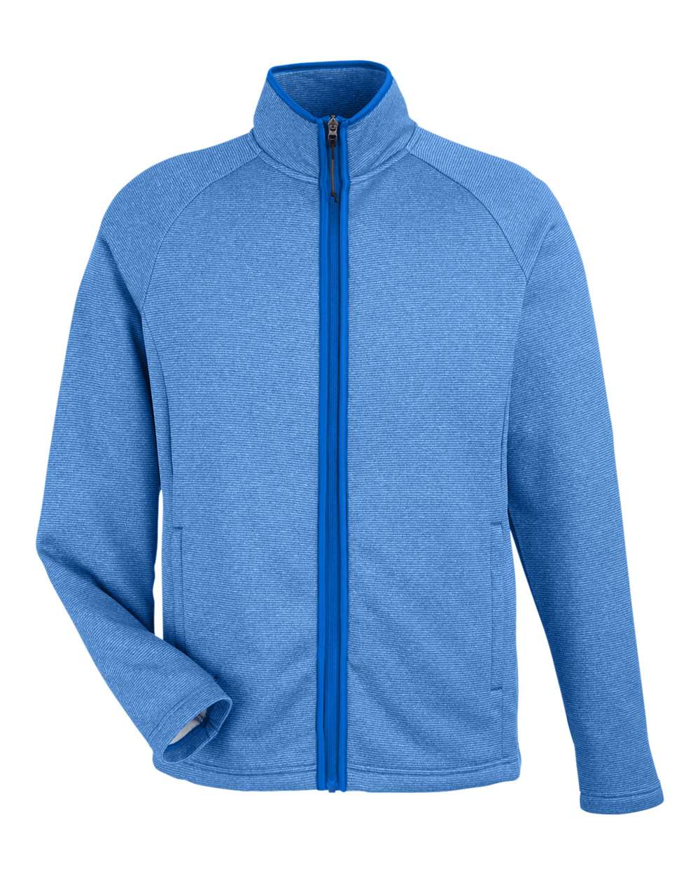 Men's Venture Heathered Stripe Full-Zip - Front - B311A7753 - True Royal/ White
