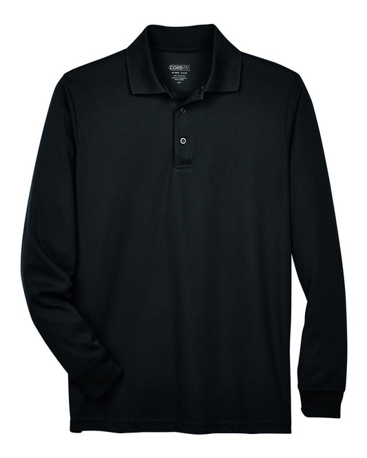 Men's Tall Pinnacle Performance Long Sleeve Piqué Polo - Front - B239A7505 - Black