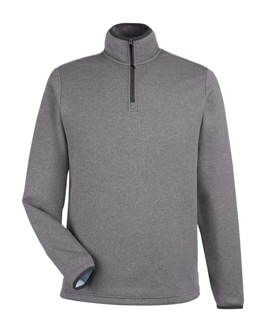 Men's Venture Heathered Stripe Quarter-Zip Pullover - Front - B317A7503 - Black/ White