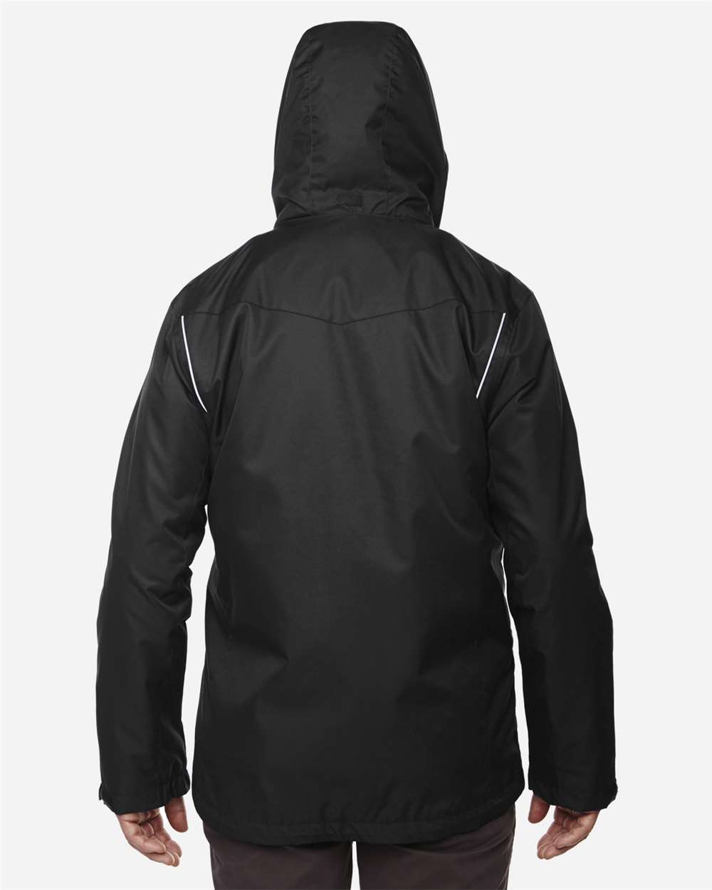 Men's Tall Region 3-in-1 Jacket with Fleece Liner - OnModelBack - B245A7505 - Black