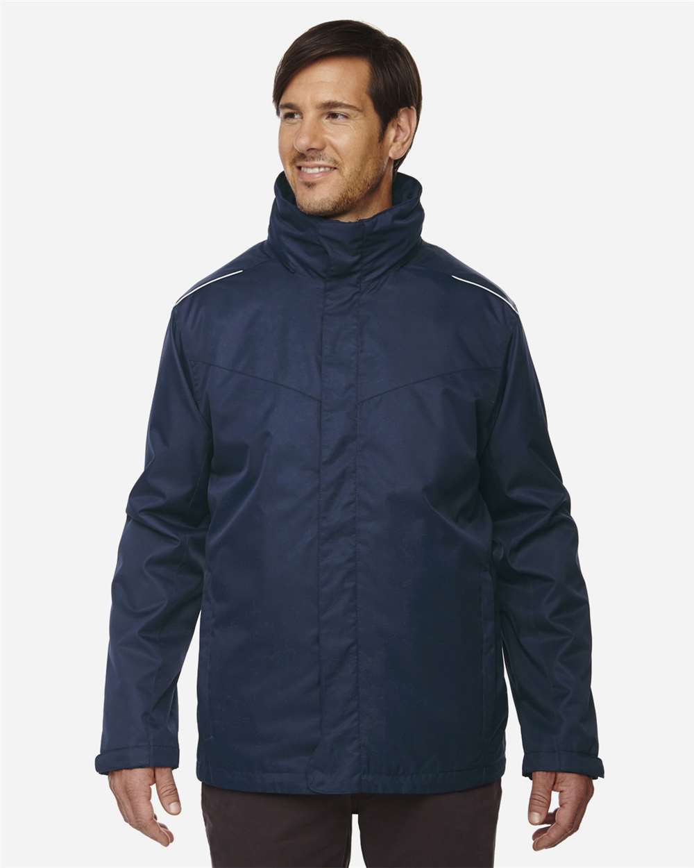 Men's Tall Region 3-in-1 Jacket with Fleece Liner - OnModelFront - B245A7655 - Classic Navy