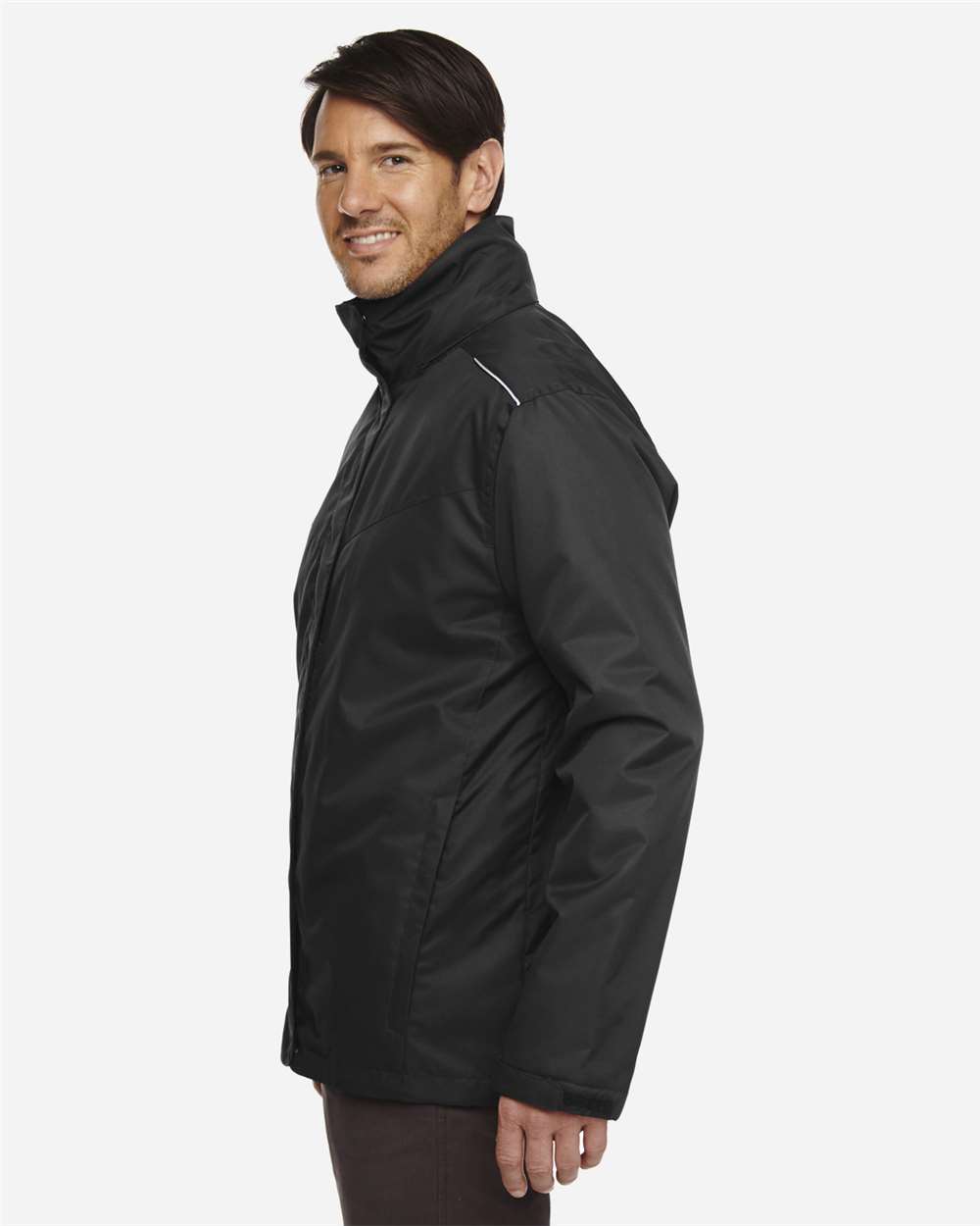 Men's Tall Region 3-in-1 Jacket with Fleece Liner - OnModelSide - B245A7505 - Black
